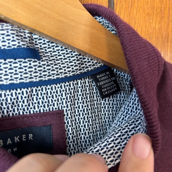 Ted Baker London Mens Purple Short Sleeve Polo Shirt Size 3 - Picture 7 of 10